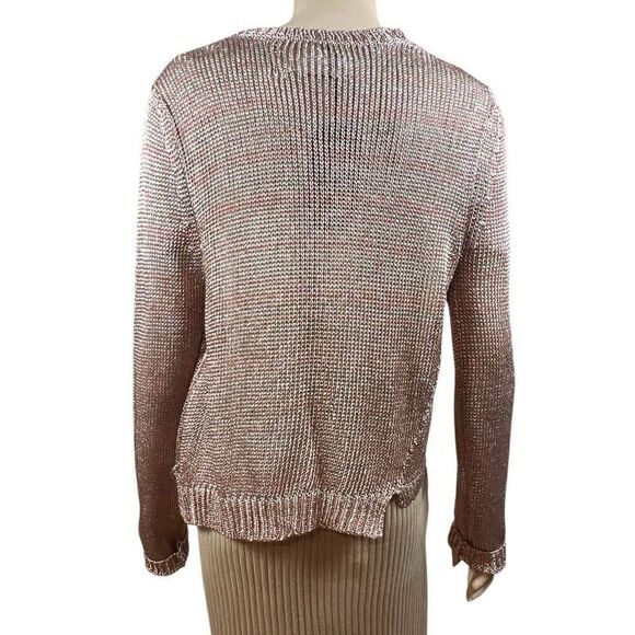 Zadig & Voltaire Miliz Deluxe Metallic Knit Open Cardigan Coral Pink Size M - Picture 6 of 13